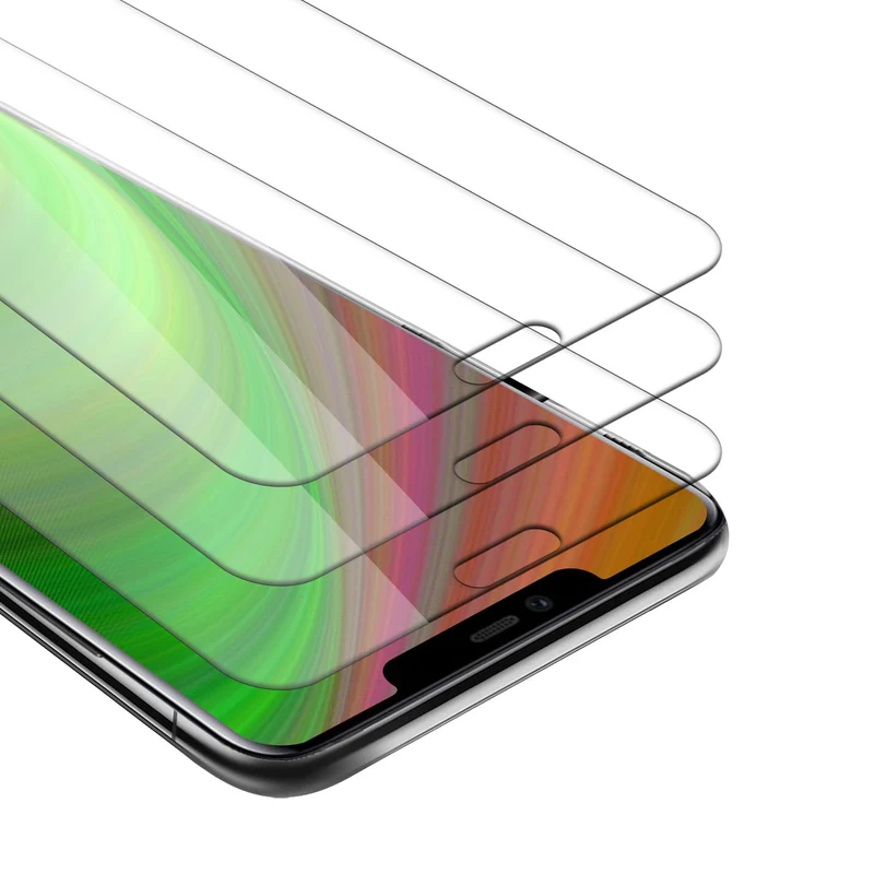 Cadorabo 3x Panzer Folie kompatibel mit Huawei MATE 20 PRO - Schutzfolie 3er Pack Gehärtetes (Tempered) Display-Schutzglas in 9H Härte mit 3D Touch Kompatibilität