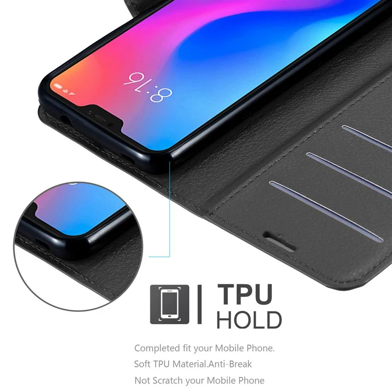 Cadorabo Hülle kompatibel mit Xiaomi Mi 6 PRO Schutzhülle mit Magnetverschluss, Standfunktion und Kartenfach