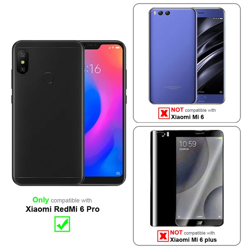 Cadorabo Hülle kompatibel mit Xiaomi Mi 6 PRO Schutzhülle mit Magnetverschluss, Standfunktion und Kartenfach