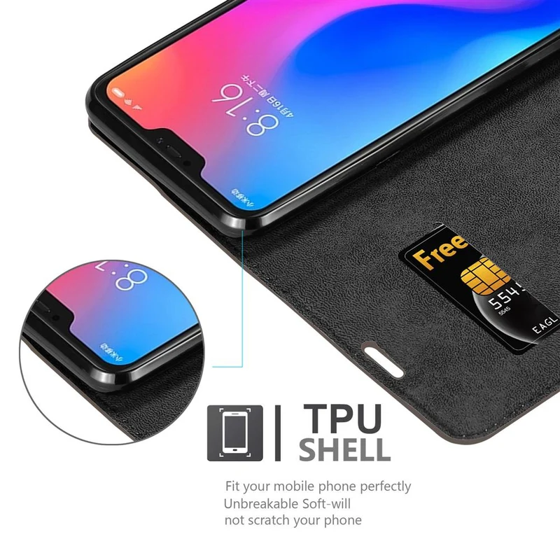 Cadorabo Hülle kompatibel mit Xiaomi Mi 6 PRO Schutzhülle mit Magnetverschluss, Standfunktion und Kartenfach