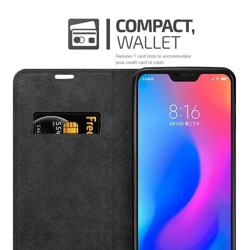 Cadorabo Hülle kompatibel mit Xiaomi Mi 6 PRO Schutzhülle mit Magnetverschluss, Standfunktion und Kartenfach