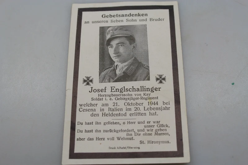 Sterbebilder Gebirgsjäger fielen in Cesena