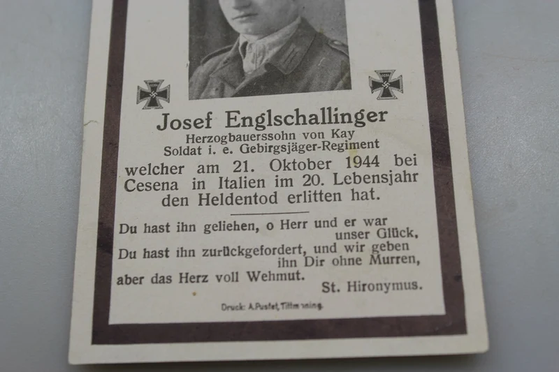 Sterbebilder Gebirgsjäger fielen in Cesena