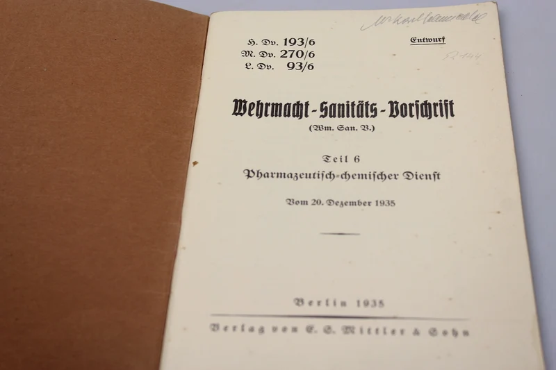 Medizinisches Handbuch der Wehrmacht - 1935