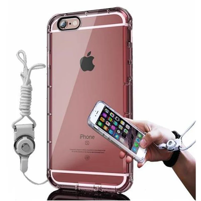 Cadorabo Hülle kompatibel mit Apple iPhone 6 / 6S Schutzhülle aus flexiblem TPU Silikon mit Schlaufe