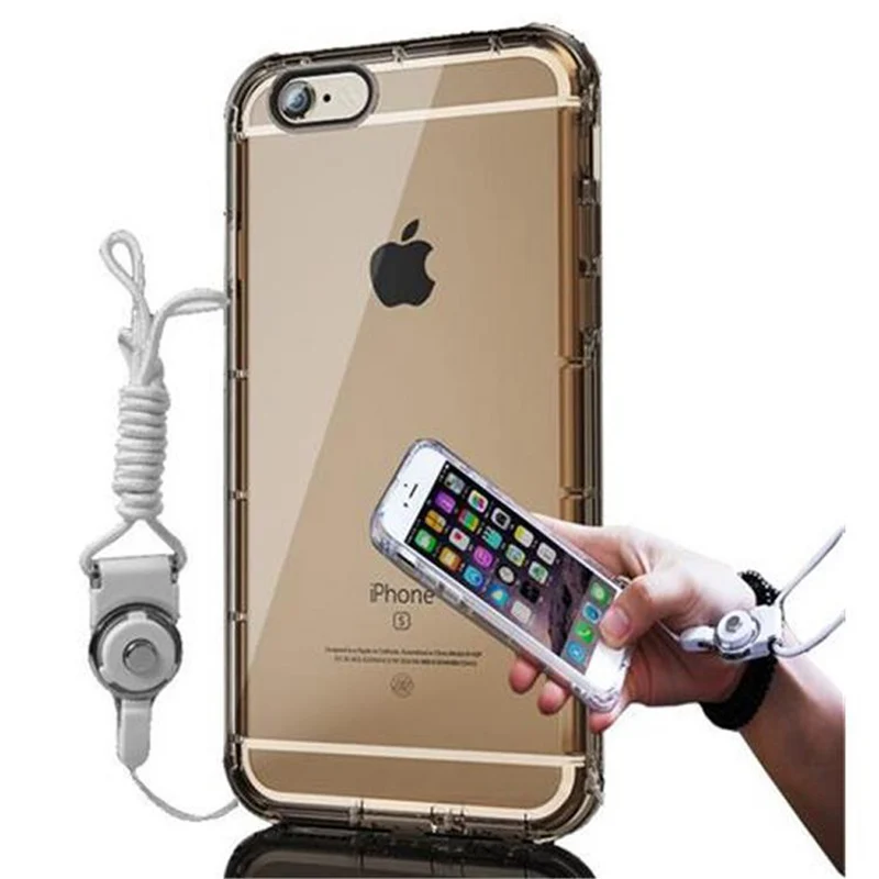 Cadorabo Hülle kompatibel mit Apple iPhone 6 / 6S Schutzhülle aus flexiblem TPU Silikon mit Schlaufe
