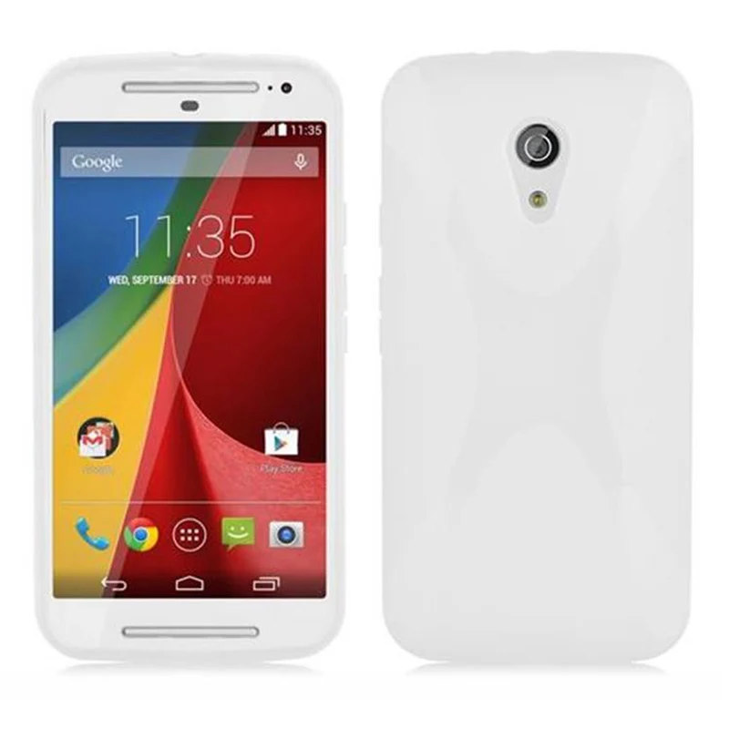 Cadorabo Hülle kompatibel mit Motorola MOTO G2 Schutzhülle aus flexiblem TPU Silikon