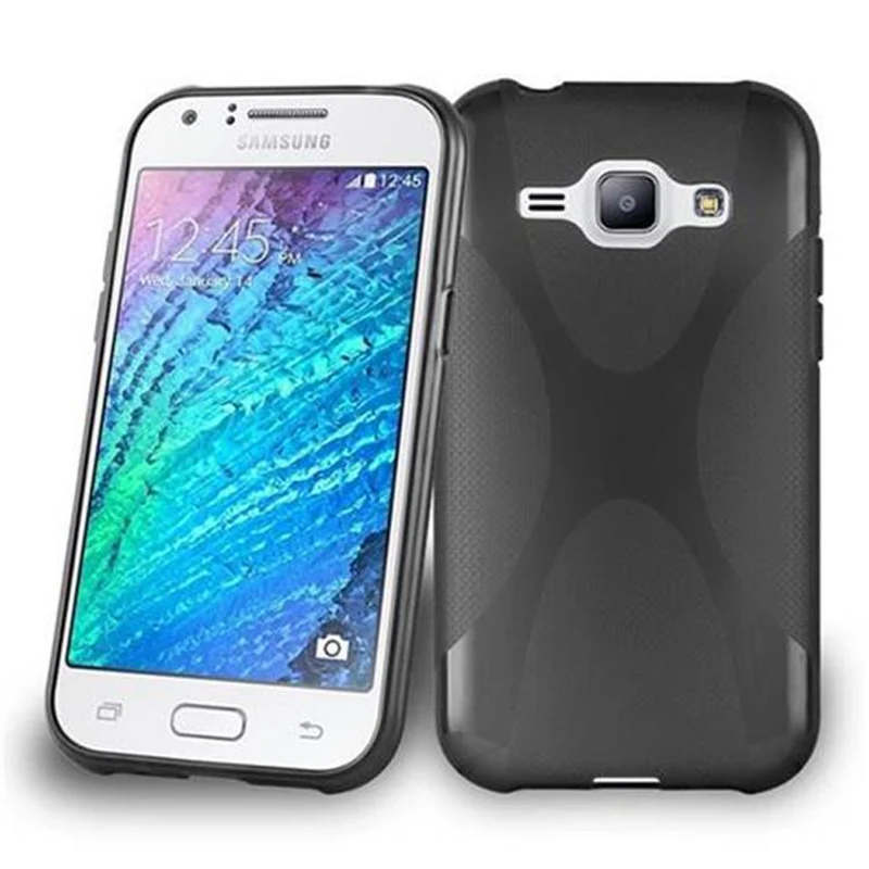 Cadorabo Hülle kompatibel mit Samsung Galaxy J1 2015 Schutzhülle aus flexiblem TPU Silikon