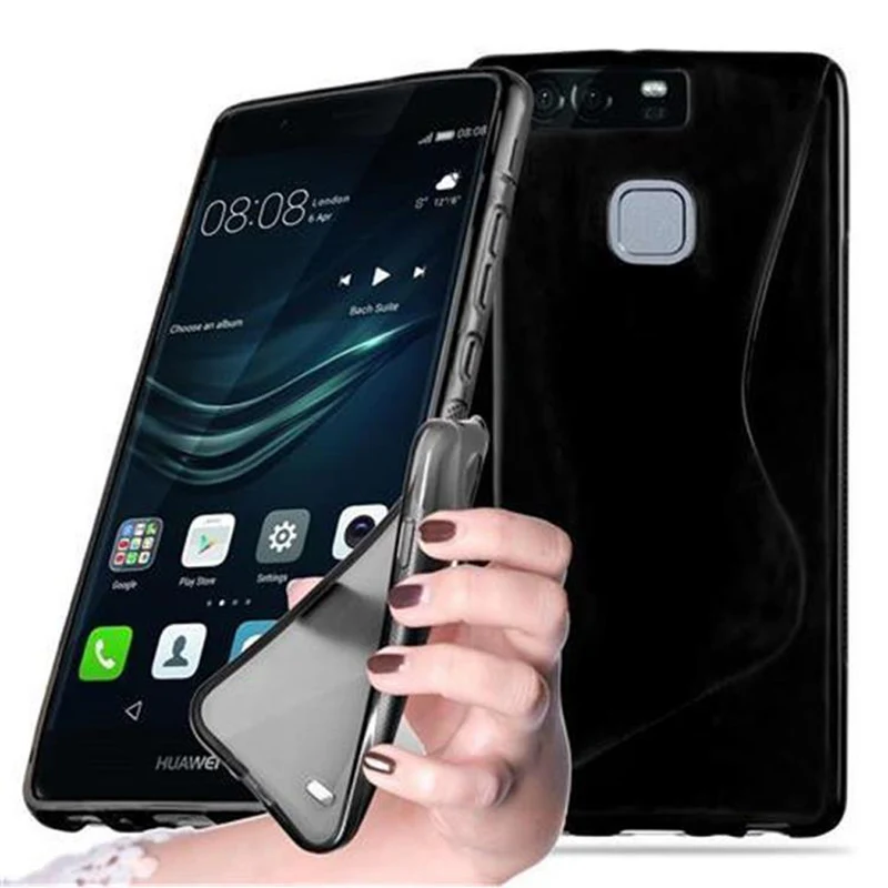 Cadorabo Hülle kompatibel mit Huawei P9 Schutzhülle aus flexiblem TPU Silikon