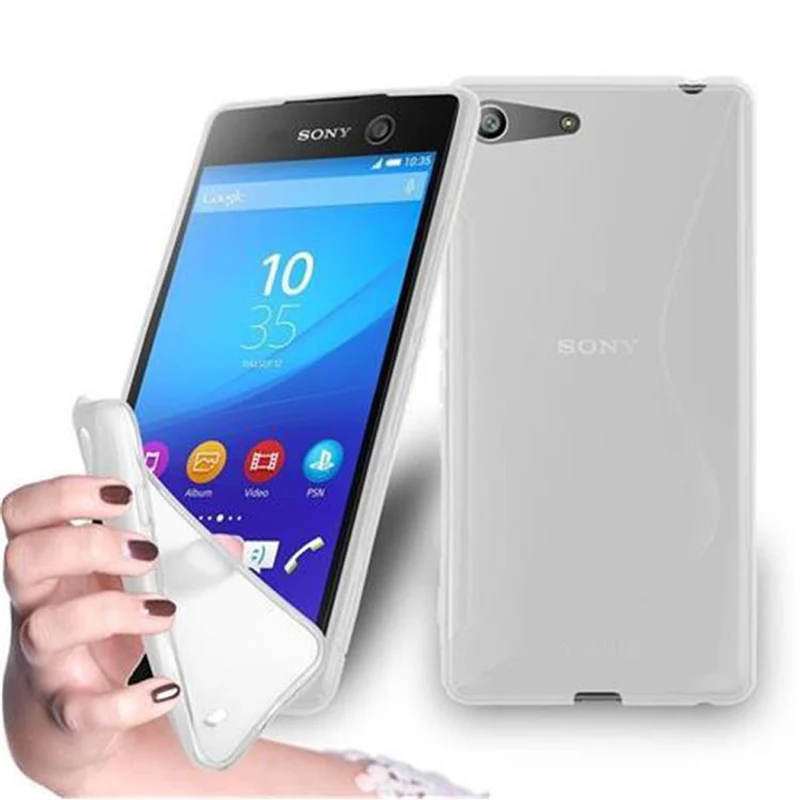Cadorabo Hülle kompatibel mit Sony Xperia M5 Schutzhülle aus flexiblem TPU Silikon