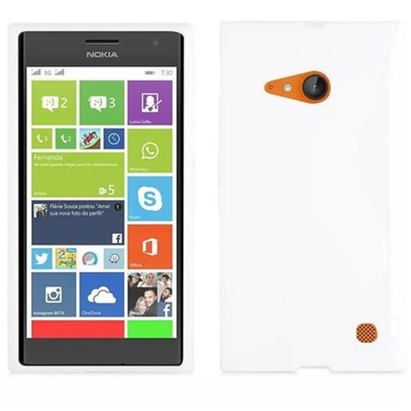 Cadorabo Hülle kompatibel mit Nokia Lumia 730 Schutzhülle aus flexiblem TPU Silikon