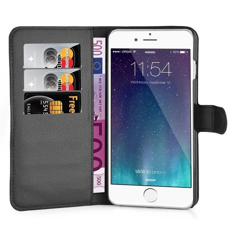 Cadorabo Hülle kompatibel mit Apple iPhone 6 PLUS / 6S PLUS Schutzhülle mit Magnetverschluss, Standfunktion und Kartenfach