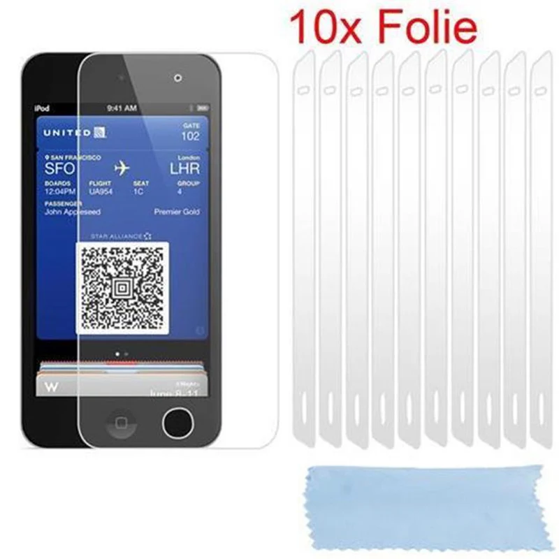 Cadorabo Displayschutzfolien kompatibel mit Apple iPod Touch 5 - Schutzfolien 10 Stück hochtransparenter Schutzfolien gegen Staub, Schmutz und Kratzer