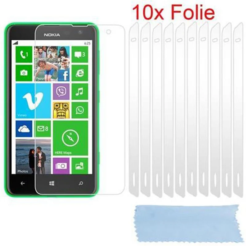 Cadorabo Displayschutzfolien kompatibel mit Nokia Lumia 625 - Schutzfolien 10 Stück hochtransparenter Schutzfolien gegen Staub, Schmutz und Kratzer