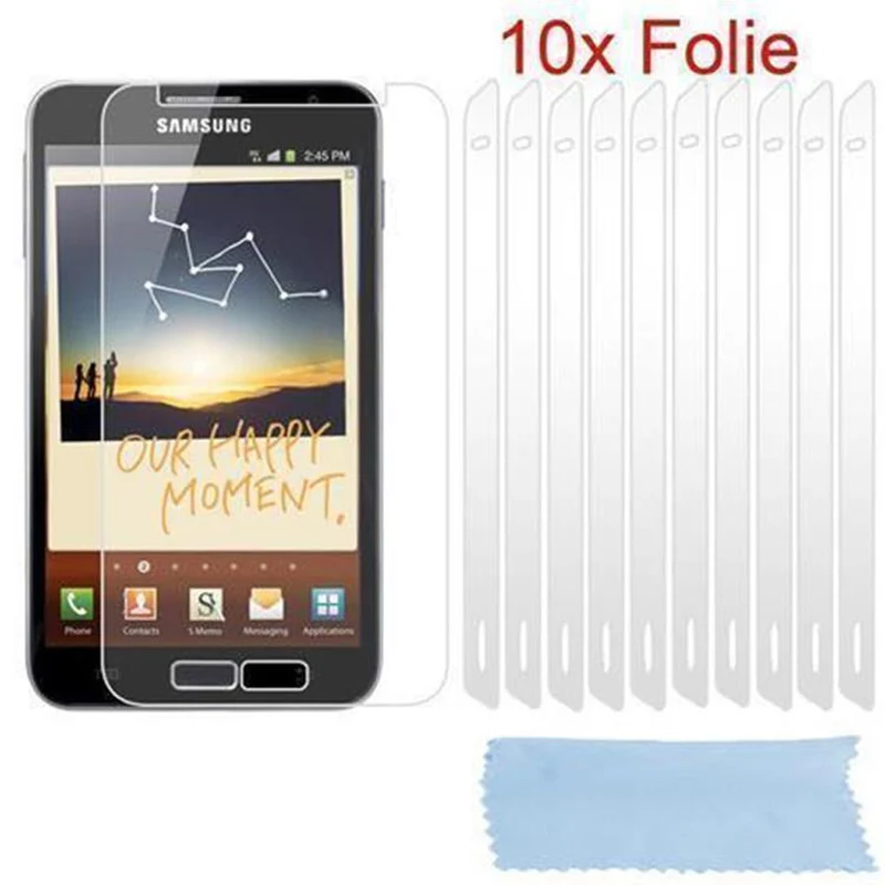 Cadorabo Displayschutzfolien kompatibel mit Samsung Galaxy NOTE 2 - Schutzfolien 10 Stück hochtransparenter Schutzfolien gegen Staub, Schmutz und Kratzer