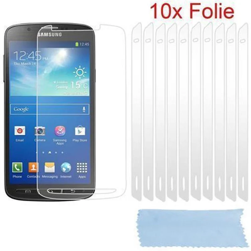 Cadorabo Displayschutzfolien kompatibel mit Samsung Galaxy S4 ACTIVE - Schutzfolien 10 Stück hochtransparenter Schutzfolien gegen Staub, Schmutz und Kratzer