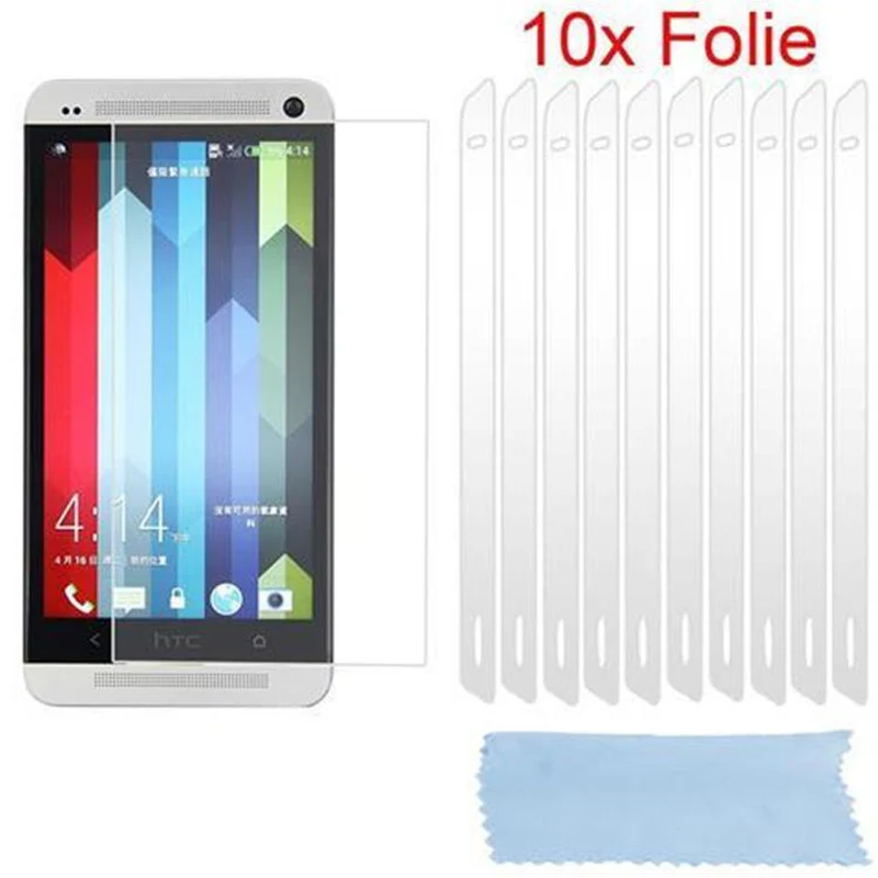 Cadorabo Displayschutzfolien kompatibel mit HTC ONE M7 - Schutzfolien 10 Stück hochtransparenter Schutzfolien gegen Staub, Schmutz und Kratzer