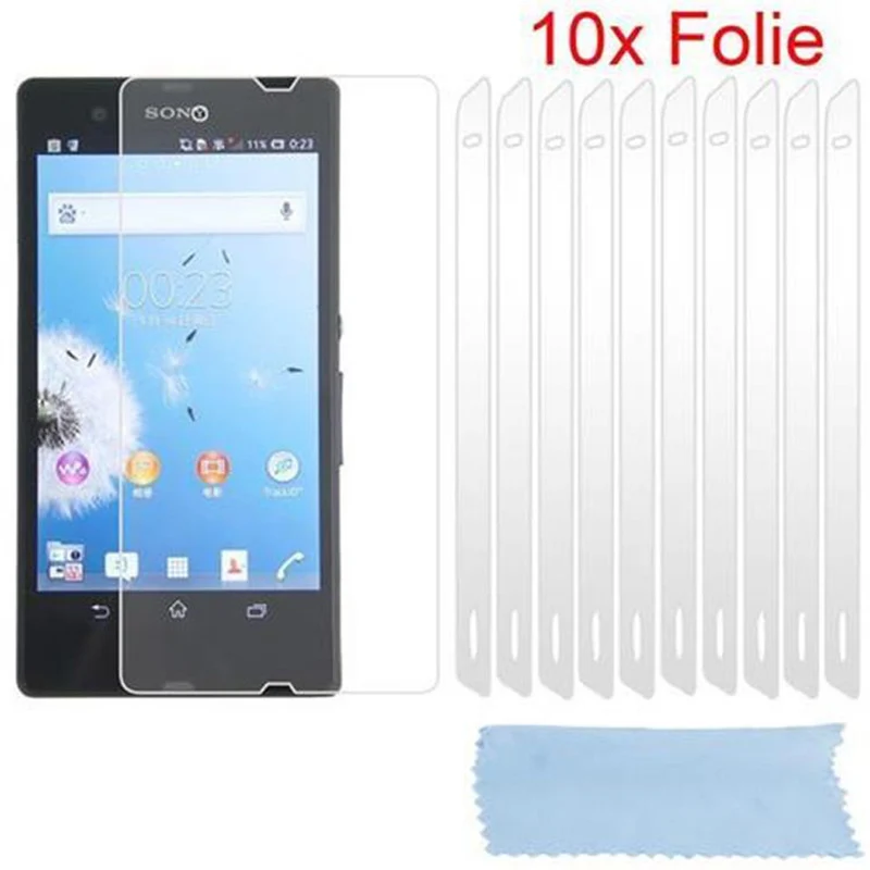 Cadorabo Displayschutzfolien kompatibel mit Sony Xperia Z - Schutzfolien 10 Stück hochtransparenter Schutzfolien gegen Staub, Schmutz und Kratzer