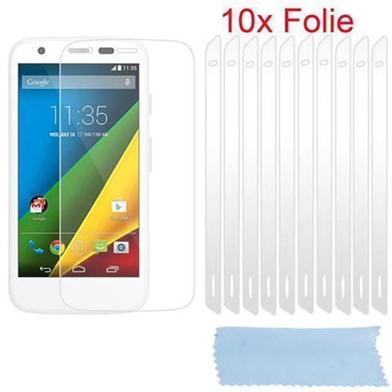 Cadorabo Displayschutzfolien kompatibel mit Motorola MOTO G - Schutzfolien 10 Stück hochtransparenter Schutzfolien gegen Staub, Schmutz und Kratzer