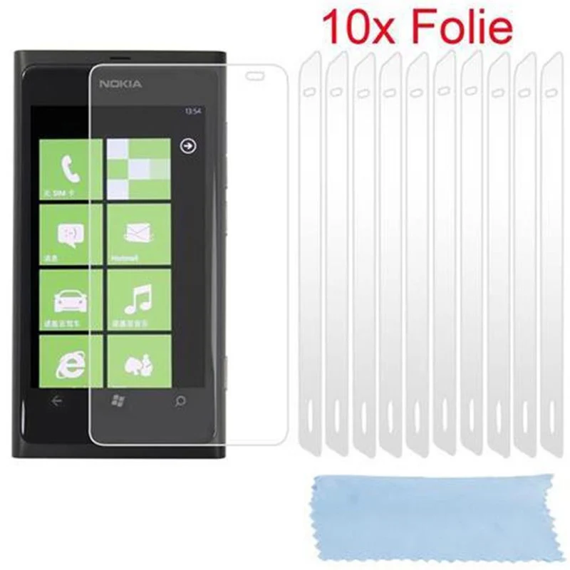 Cadorabo Displayschutzfolien kompatibel mit Nokia Lumia 800 - Schutzfolien 10 Stück hochtransparenter Schutzfolien gegen Staub, Schmutz und Kratzer