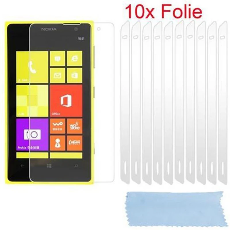Cadorabo Displayschutzfolien kompatibel mit Nokia Lumia 1020 - Schutzfolien 10 Stück hochtransparenter Schutzfolien gegen Staub, Schmutz und Kratzer