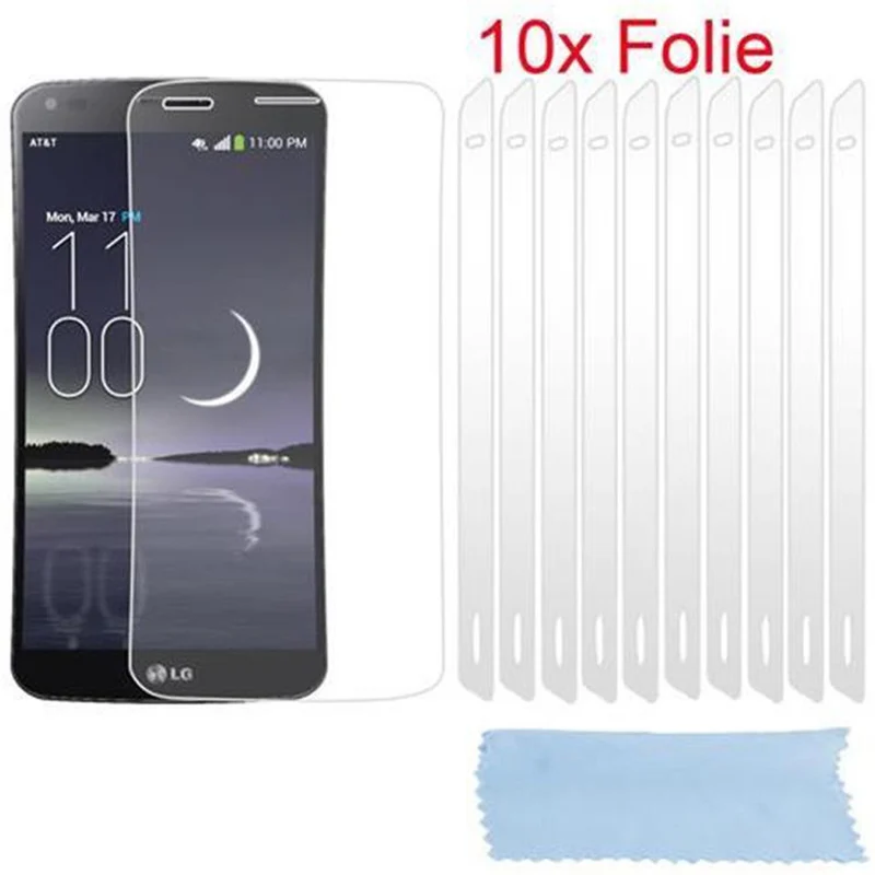 Cadorabo Displayschutzfolien kompatibel mit LG G FLEX - Schutzfolien 10 Stück hochtransparenter Schutzfolien gegen Staub, Schmutz und Kratzer
