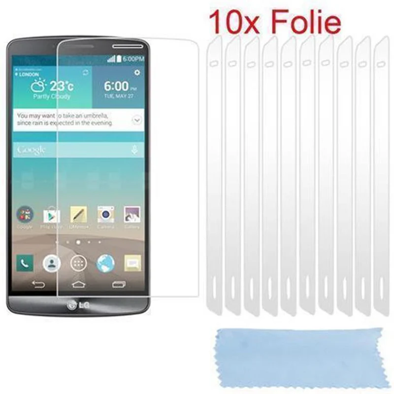 Cadorabo Displayschutzfolien kompatibel mit LG G3 - Schutzfolien 10 Stück hochtransparenter Schutzfolien gegen Staub, Schmutz und Kratzer