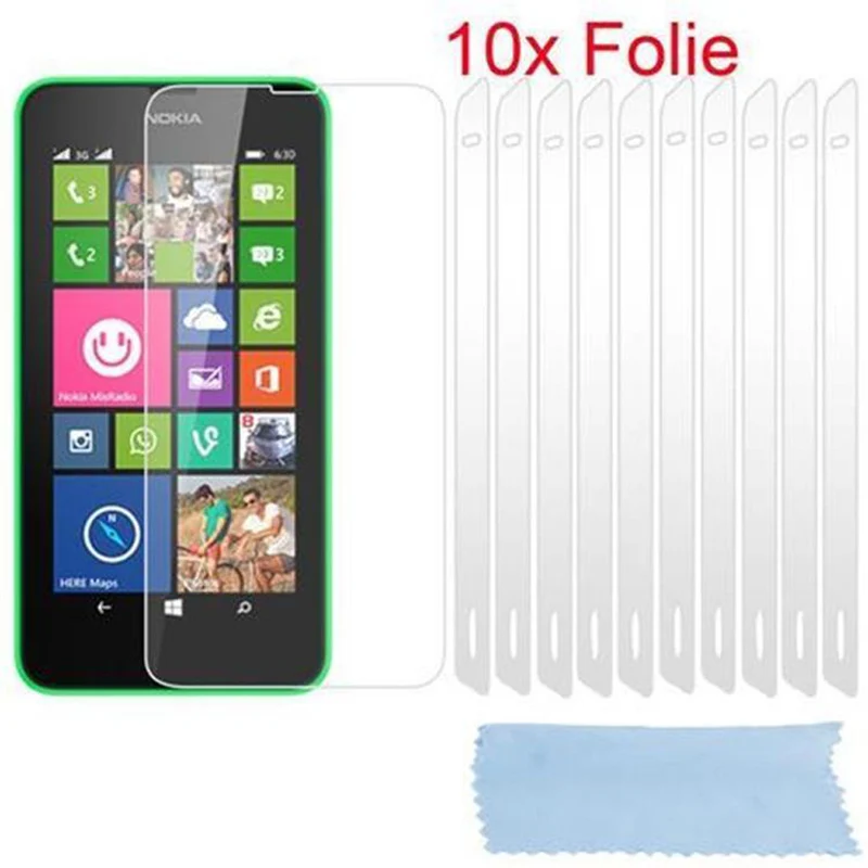Cadorabo Displayschutzfolien kompatibel mit Nokia Lumia 630 / 635 - Schutzfolien 10 Stück hochtransparenter Schutzfolien gegen Staub, Schmutz und Kratzer