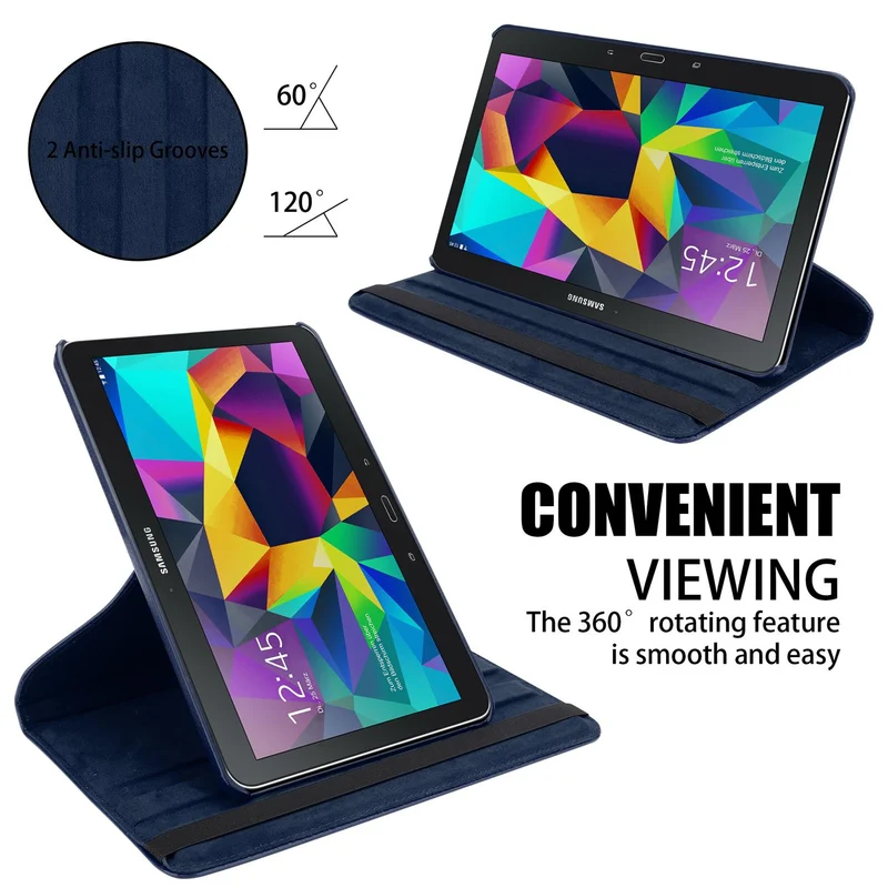 Cadorabo Tablet Hülle kompatibel mit Samsung Galaxy Tab 4 (10.1 Zoll) Schutzhülle OHNE Auto Wake Up, mit Standfunktion und Gummiband Verschluss