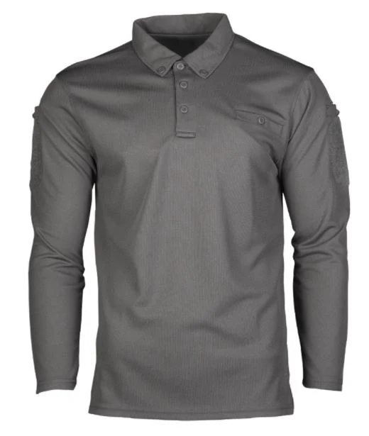 Mil-Tec Tactical Quick Dry Langarm Polo Urban Grey