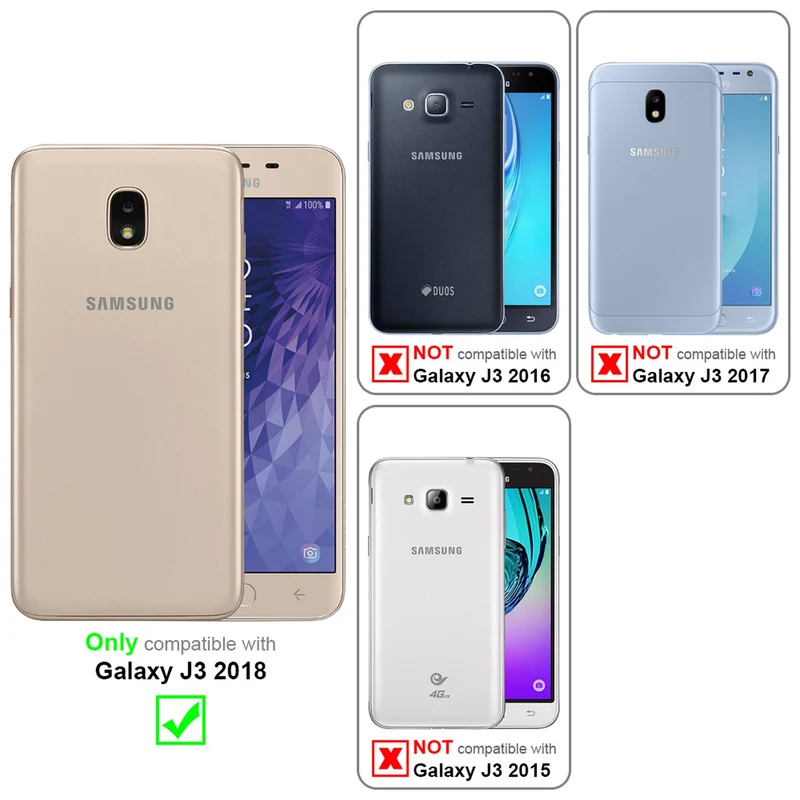 Cadorabo Hülle kompatibel mit Samsung Galaxy J3 2018 Schutzhülle im Blumen Design mit Magnetverschluss, Standfunktion und Kartenfächern