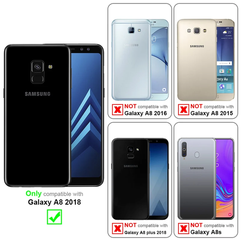 Cadorabo Hülle kompatibel mit Samsung Galaxy A8 2018 Schutzhülle im Blumen Design mit Magnetverschluss, Standfunktion und Kartenfächern