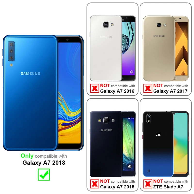 Cadorabo Hülle kompatibel mit Samsung Galaxy A7 2018 Schutzhülle im Blumen Design mit Magnetverschluss, Standfunktion und Kartenfächern