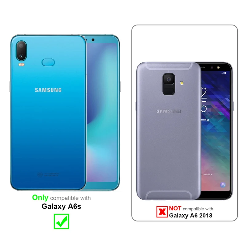 Cadorabo Hülle kompatibel mit Samsung Galaxy A6s Schutzhülle im Blumen Design mit Magnetverschluss, Standfunktion und Kartenfächern