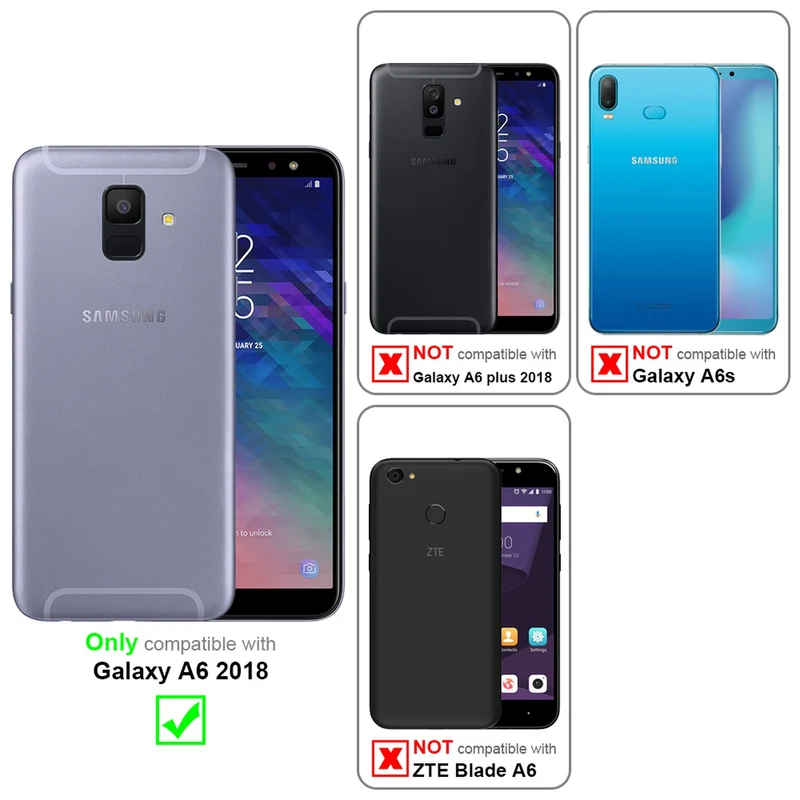 Cadorabo Hülle kompatibel mit Samsung Galaxy A6 2018 Schutzhülle im Blumen Design mit Magnetverschluss, Standfunktion und Kartenfächern