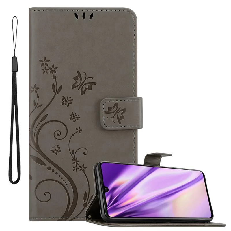 Cadorabo Hülle kompatibel mit Samsung Galaxy A41 Schutzhülle im Blumen Design mit Magnetverschluss, Standfunktion und Kartenfächern