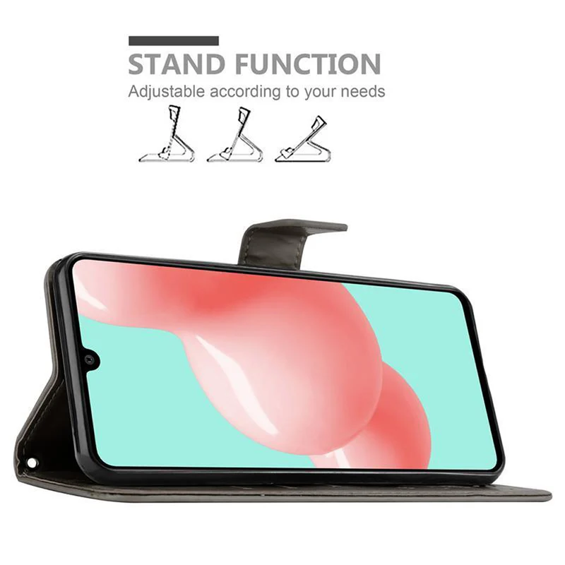 Cadorabo Hülle kompatibel mit Samsung Galaxy A41 Schutzhülle im Blumen Design mit Magnetverschluss, Standfunktion und Kartenfächern
