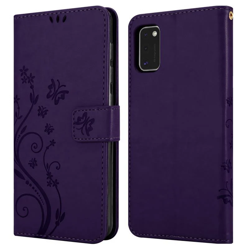 Cadorabo Hülle kompatibel mit Samsung Galaxy A41 Schutzhülle im Blumen Design mit Magnetverschluss, Standfunktion und Kartenfächern
