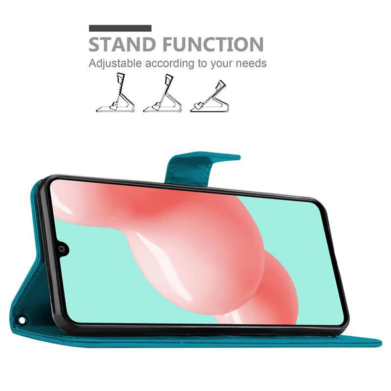 Cadorabo Hülle kompatibel mit Samsung Galaxy A41 Schutzhülle im Blumen Design mit Magnetverschluss, Standfunktion und Kartenfächern
