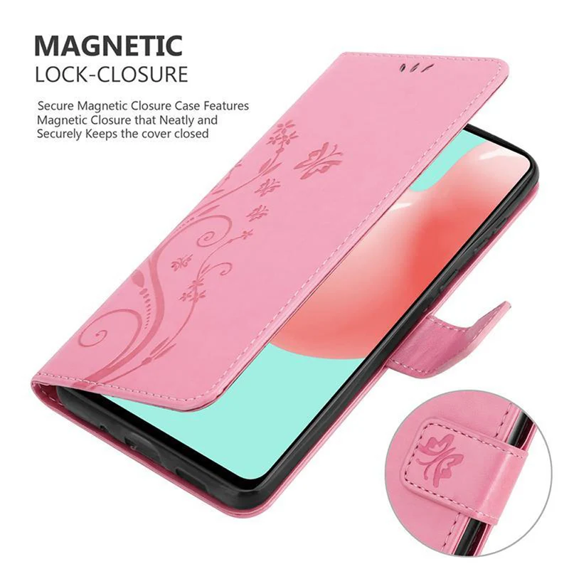 Cadorabo Hülle kompatibel mit Samsung Galaxy A41 Schutzhülle im Blumen Design mit Magnetverschluss, Standfunktion und Kartenfächern