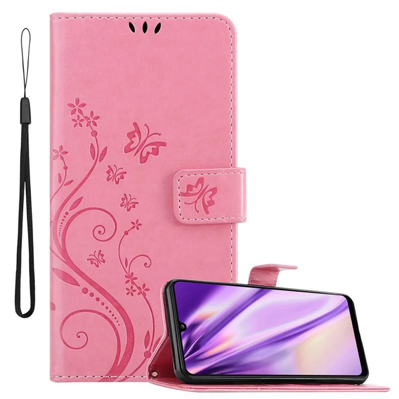 Cadorabo Hülle kompatibel mit Samsung Galaxy A31 Schutzhülle im Blumen Design mit Magnetverschluss, Standfunktion und Kartenfächern
