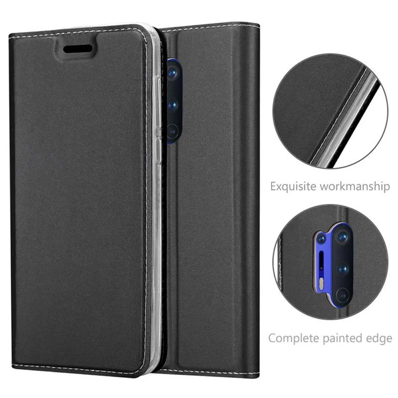 Cadorabo Hülle kompatibel mit OnePlus 8 PRO Schutzhülle mit Magnetverschluss, Standfunktion und Kartenfach