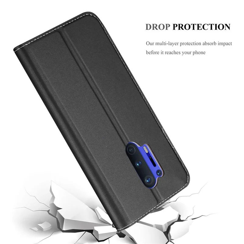 Cadorabo Hülle kompatibel mit OnePlus 8 PRO Schutzhülle mit Magnetverschluss, Standfunktion und Kartenfach