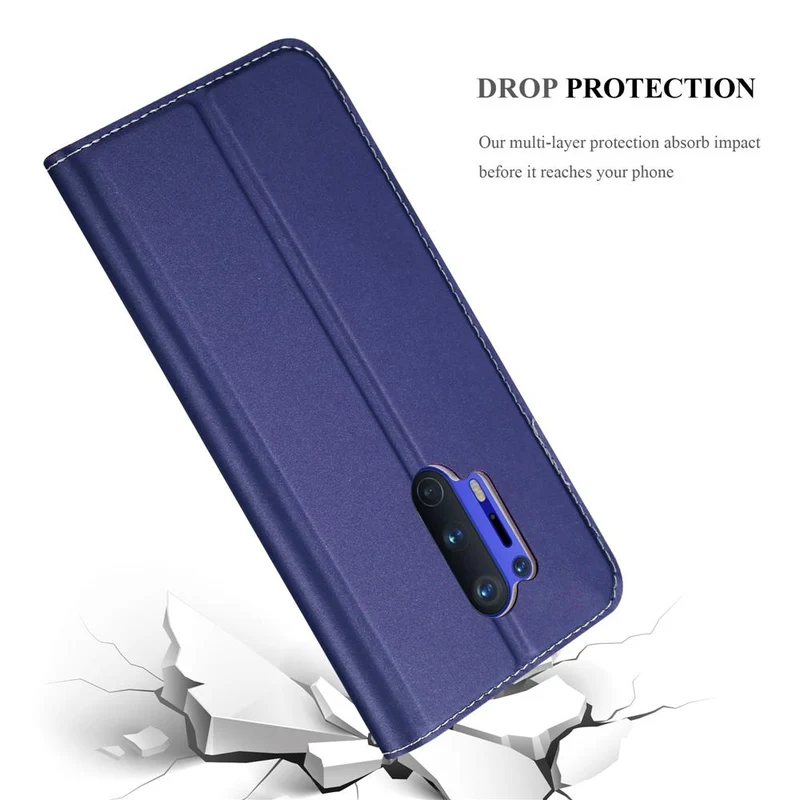 Cadorabo Hülle kompatibel mit OnePlus 8 PRO Schutzhülle mit Magnetverschluss, Standfunktion und Kartenfach