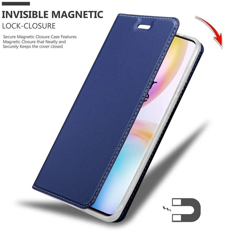 Cadorabo Hülle kompatibel mit OnePlus 8 PRO Schutzhülle mit Magnetverschluss, Standfunktion und Kartenfach