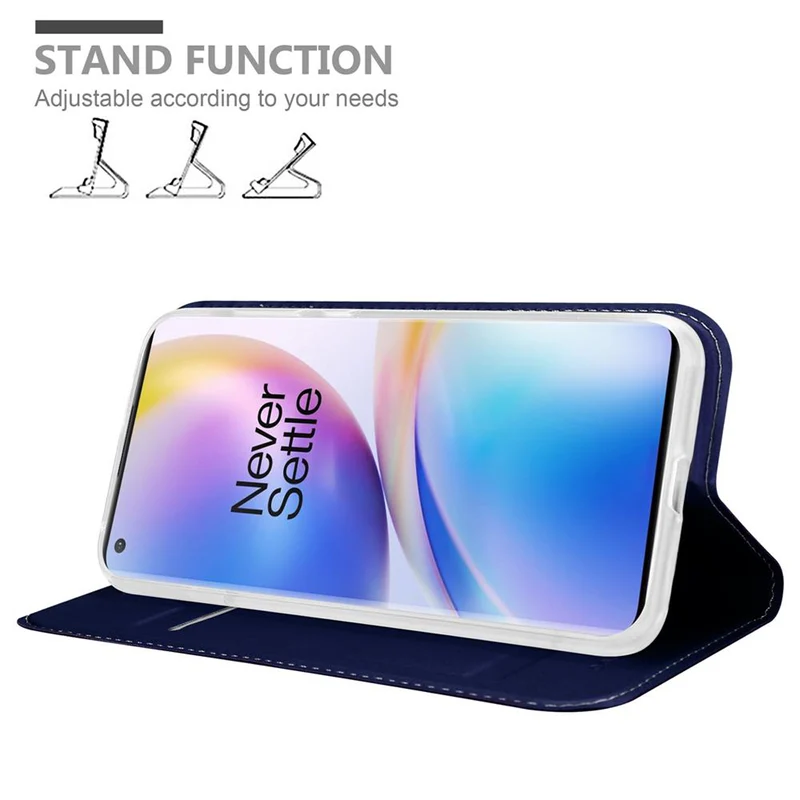 Cadorabo Hülle kompatibel mit OnePlus 8 PRO Schutzhülle mit Magnetverschluss, Standfunktion und Kartenfach