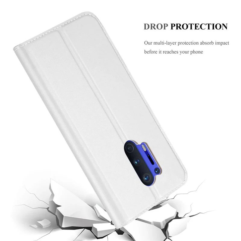 Cadorabo Hülle kompatibel mit OnePlus 8 PRO Schutzhülle mit Magnetverschluss, Standfunktion und Kartenfach
