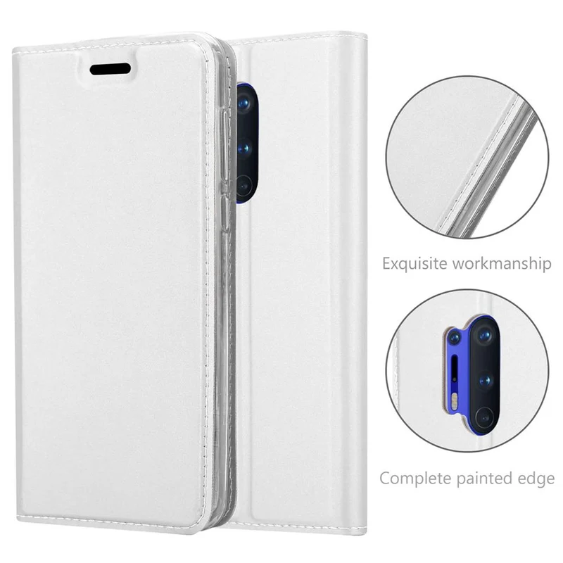 Cadorabo Hülle kompatibel mit OnePlus 8 PRO Schutzhülle mit Magnetverschluss, Standfunktion und Kartenfach