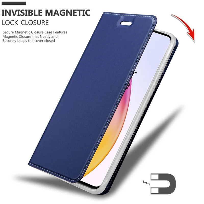 Cadorabo Hülle kompatibel mit OnePlus 8 Schutzhülle mit Magnetverschluss, Standfunktion und Kartenfach