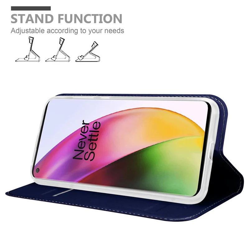Cadorabo Hülle kompatibel mit OnePlus 8 Schutzhülle mit Magnetverschluss, Standfunktion und Kartenfach